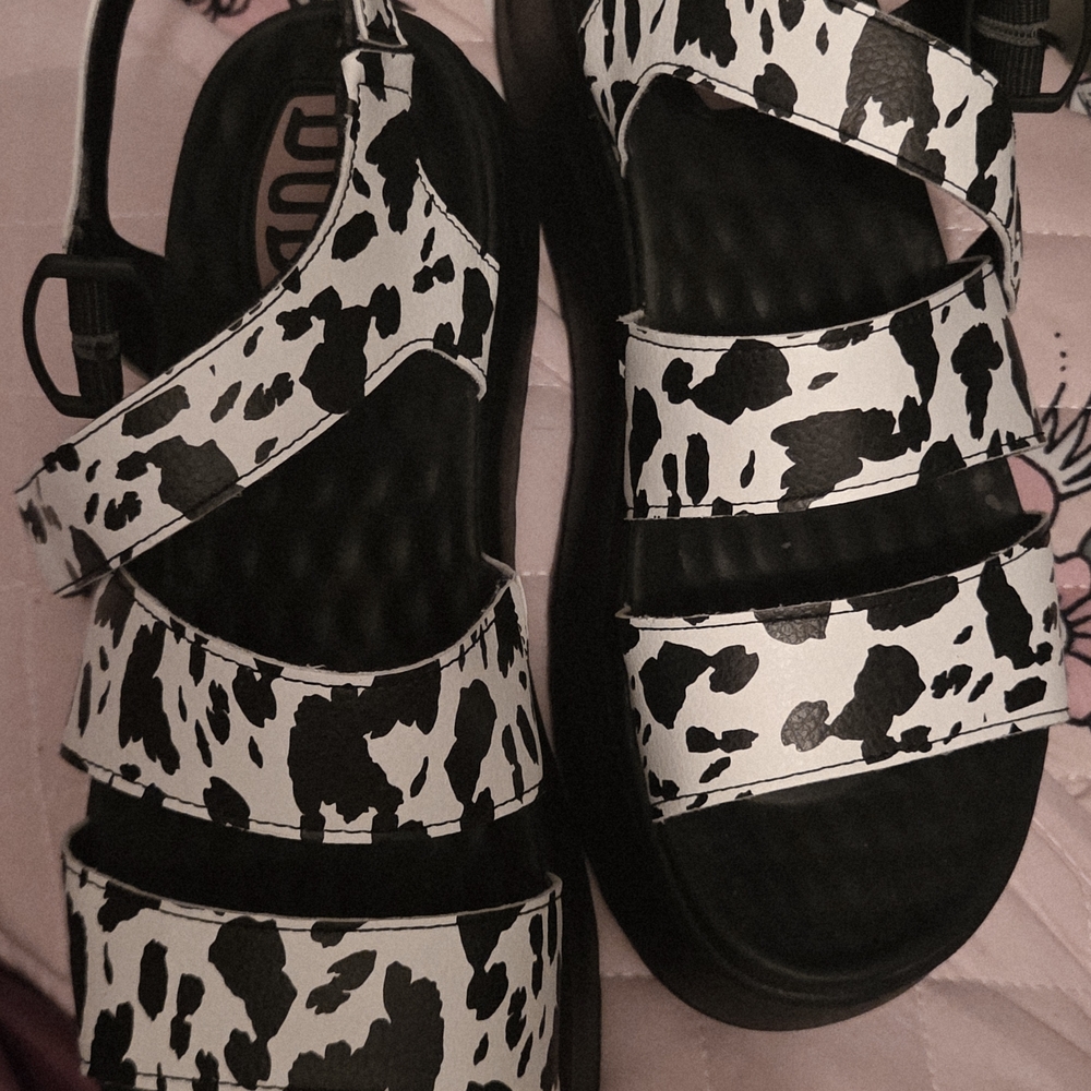 Hey Dude Kids Black and White Patterned Sandals